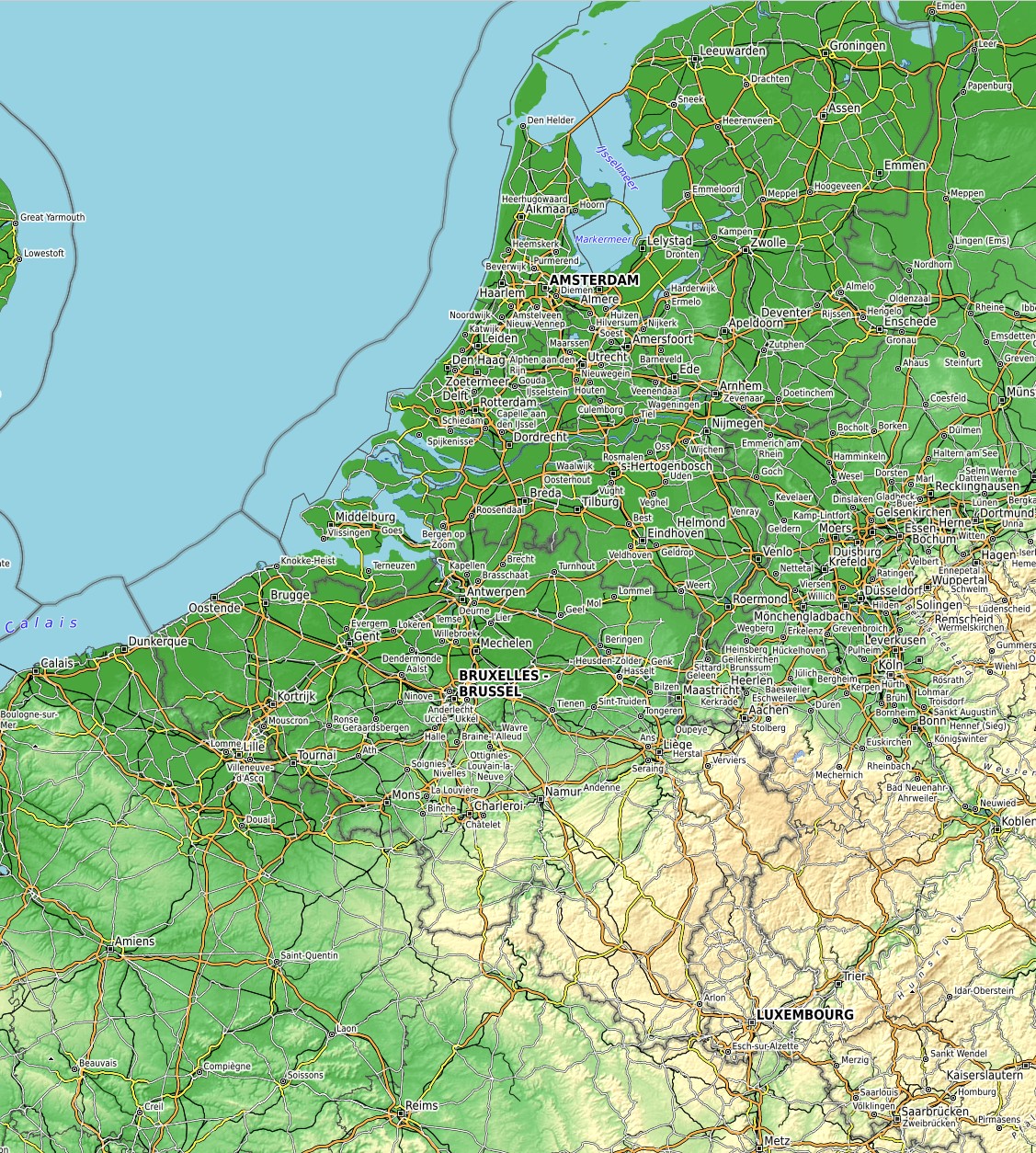 BeNeLux Topographic map Garmin coverage