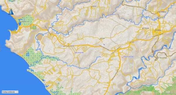 Topographic map sample Central America DEM map