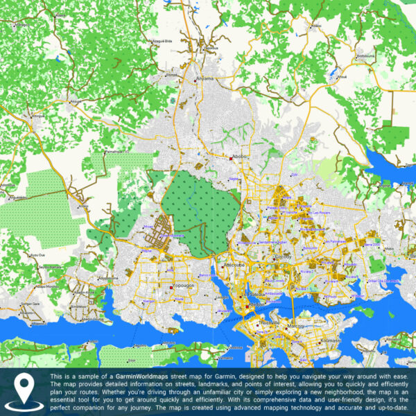 Sample of a GarminWorldmaps street map for Garmin