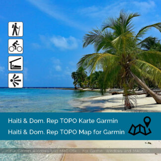 Topographic Map Haiti & Dominican Republic for Garmin navigation devices Download. Map is Plug & Play ready. Download includes also the Map-Installer for Windows and Mac PC