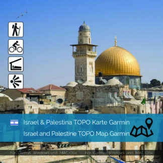 Topographic Map Israel & Palestine for Garmin navigation devices Download. Map is Plug & Play ready. Download includes also the Map-Installer for Windows and Mac PC