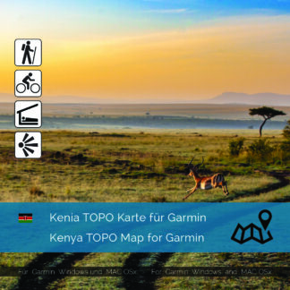 Topographic Map Kenya for Garmin navigation devices Download. Map is Plug & Play ready. Download includes also the Map-Installer for Windows and Mac PC