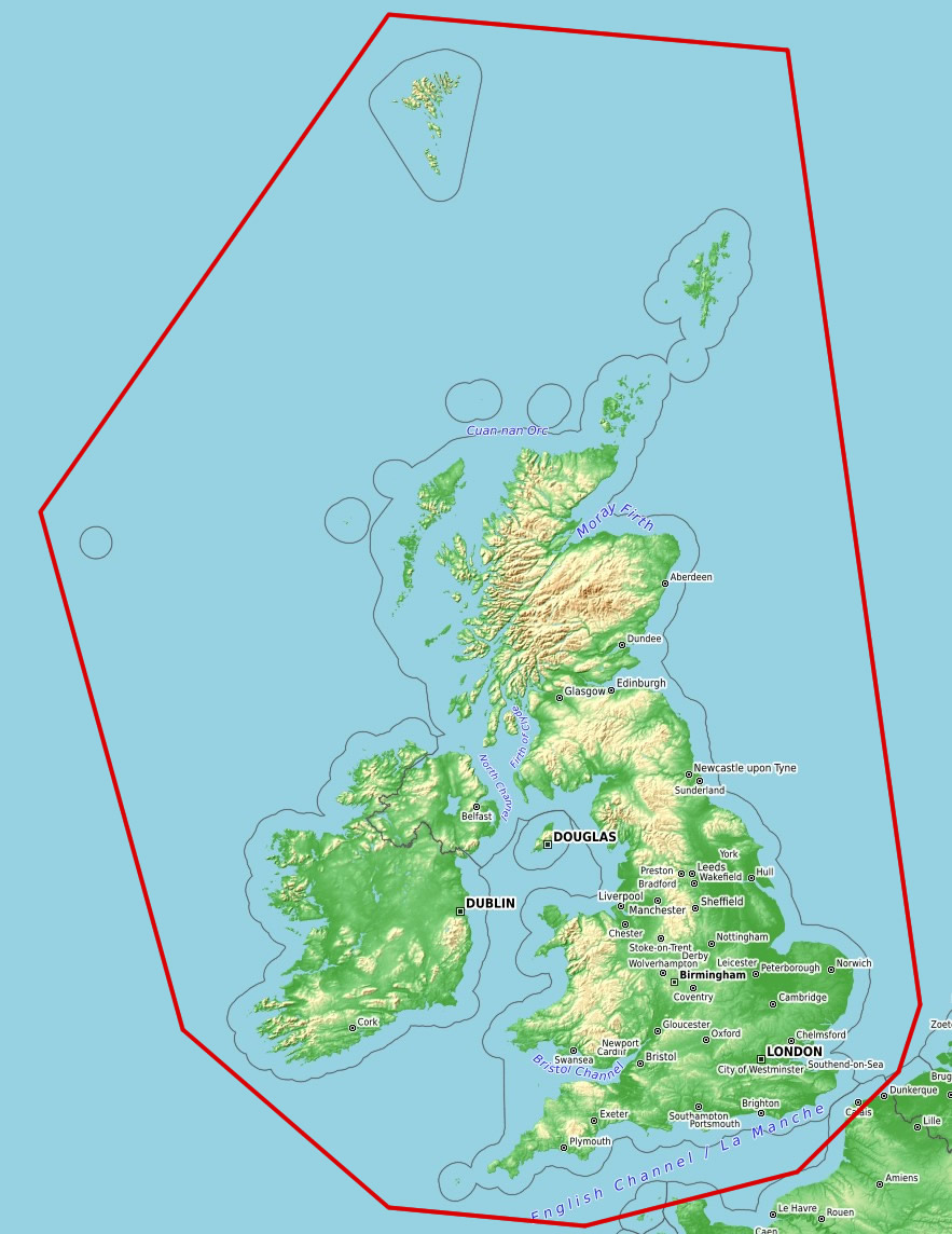 UK and Ireland Garmin map coverage