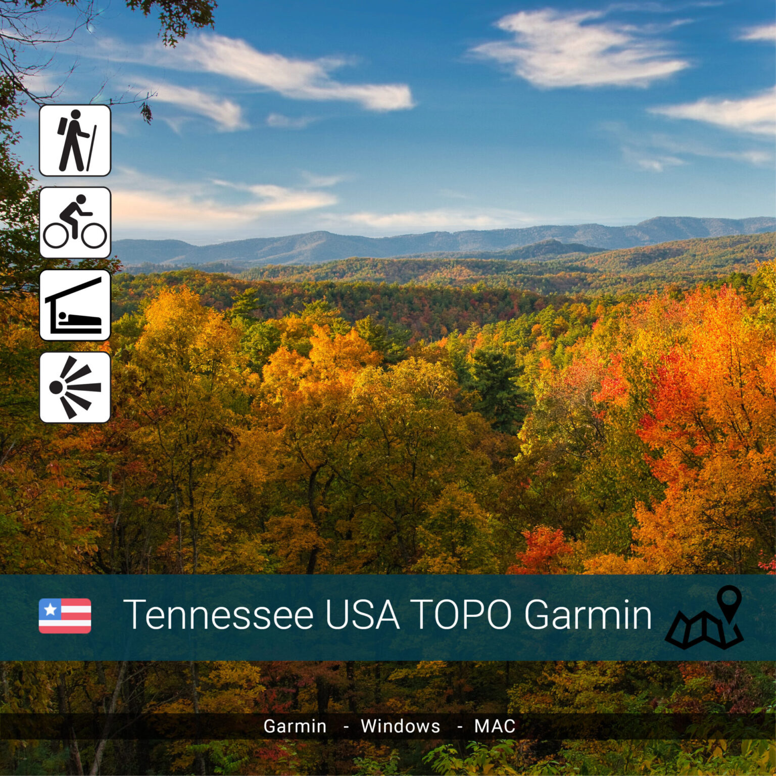 Tennessee Topographic Map USA - Us Tennessee Topo Map Garmin 1536x1536